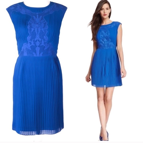 ted baker blue pleated dress
